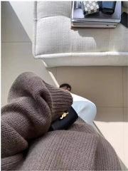 100% Pure Cashmere High-Neck Sweater – Women’s Loose Fit