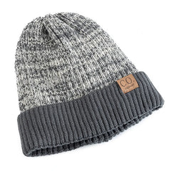 Unisex Two-Tone Fur-Lined Winter Beanie – Warm Knitted Fashion Hat