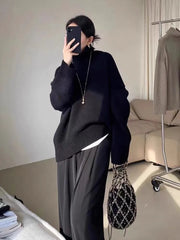 100% Pure Cashmere High-Neck Sweater – Women’s Loose Fit