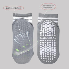5 Pairs Women’s Non-Slip Grip Socks – Yoga & Pilates