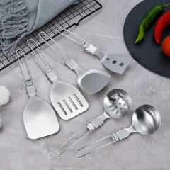 304 Stainless Steel Folding Camping Spork – Multifunctional Outdoor Cookware Tool