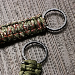 Outdoor Paracord Keychain Carabiner – Survival Kit with Bottle Opener & Rope Tools