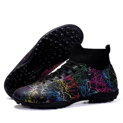 Men’s High-Top Soccer Shoes – Turf Training Anti-Slip Cleats