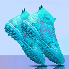 Men’s High-Top Soccer Shoes – Turf Training Anti-Slip Cleats
