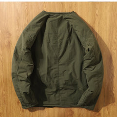 Retro Men's Cotton Jacket – Button-Up Waterproof Workwear Coat for Stylish Layering