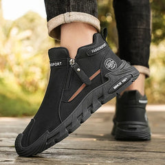 Men’s Casual Labor & Outdoor Climbing Shoes – Zipper, Non-Slip, Wear-Resistant Sneakers