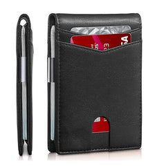 Men’s Slim RFID Leather Wallet – Carbon Fiber Card Holder