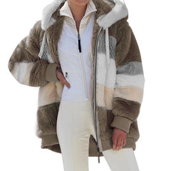 Women’s Oversized Plush Hooded Jacket