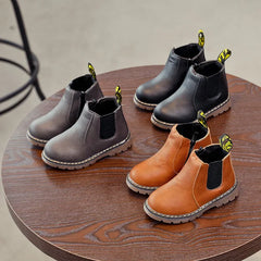 Kids Warm Plush Chelsea Boots – Autumn/Winter Fashion Ankle Boots with Zipper