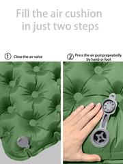 Ultralight Folding Camping Sleeping Pad with Pillow – Inflatable Air Mat for Outdoor Travel, Beach & Hiking