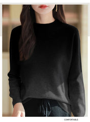 Women’s Gradient Wool Mock Collar Sweater – Thick & Warm