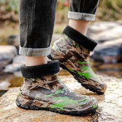 Men’s Camouflage Waterproof Fleece-Lined Rain Boots – Warm Garden Gumboots 2025