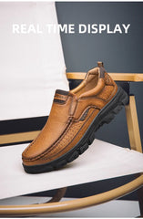 LETCOMFIT Men’s Slip-On Leather Loafers – Anti-Skid All-Season Shoes