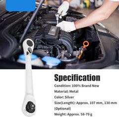 Mini Double-Ended 1/4" Ratchet Wrench – 72-Tooth Quick Socket Tool