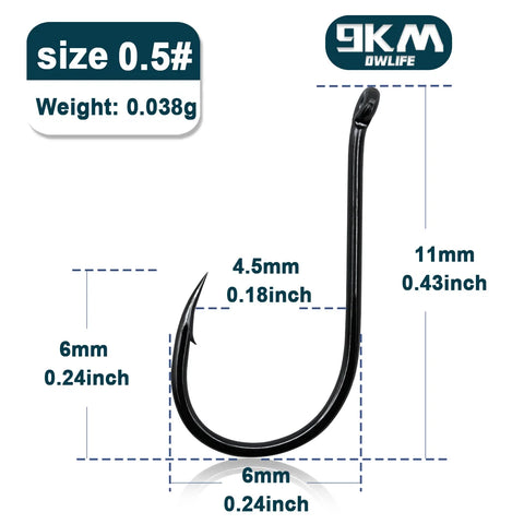 9KM High Carbon Carp Circle Hooks
