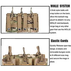 Tactical Triple Mag Holder – Open-Top MOLLE Magazine Pouch for M4/M16/AK