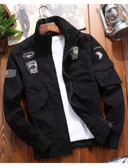 Men’s Outdoor Vintage Cargo Jacket – Embroidered Cotton Windbreaker 2024
