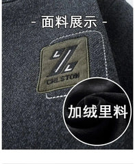 Men’s Fleece-Lined Knit Sweater – Warm Wool O-Neck Autumn/Winter Pullover