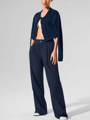 Women’s Elastic Waist Joggers – Wide Leg Casual Fitness Yoga Pants