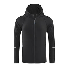 Reflective Quick-Dry Hooded Running Jacket – Lightweight Sun Protection Coat