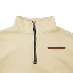 Men’s Heavy Fleece Half-Zip Stand Collar Sweater