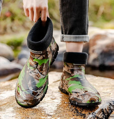 Men’s Camouflage Waterproof Fleece-Lined Rain Boots – Warm Garden Gumboots 2025
