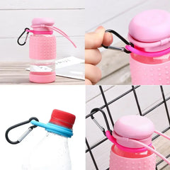 Outdoor Water Bottle Holder with Rubber Buckle & Carabiner Clip