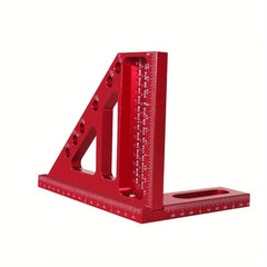 3D Multi-Angle Aluminum Measuring Ruler – 45°/90° Woodworking Square