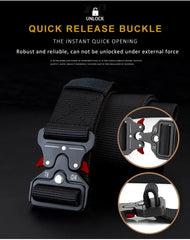 Unisex Tactical Nylon Belt with Quick Release Buckle