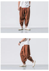 Men’s Oversized Cotton-Linen Harem Pants