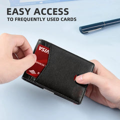 Men’s Slim RFID Leather Wallet – Carbon Fiber Card Holder