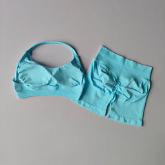 Sexy Halter Neck High Waist Yoga Set for Women