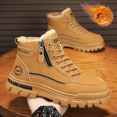Men’s Winter Plush High-Top Snow Boots – Thick Warm Cotton Outdoor Shoes