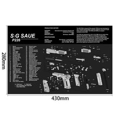Gun Cleaning Rubber Mat — 3D Firearm Bench Mat / Mouse Pad (AR15 AK47 Glock 1911 etc.)