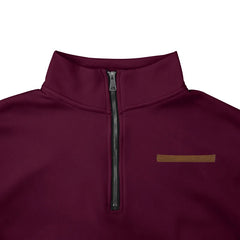 Men’s Heavy Fleece Half-Zip Stand Collar Sweater