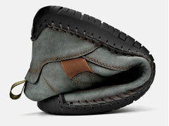Handmade Men’s Leather Loafers – Breathable Slip-On Casual Moccasins (Plus Size)