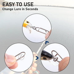 50-Pcs Stainless Steel Fishing Snap Clips
