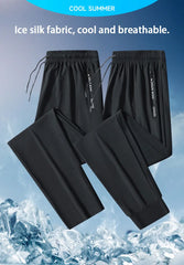 Men’s Quick-Dry Running Pants – Zipper Fitness Trousers