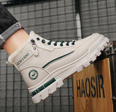 Men’s Winter Plush High-Top Snow Boots – Thick Warm Cotton Outdoor Shoes