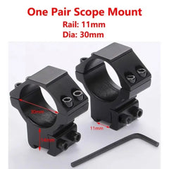 2PCS Scope Mount Rings — 25.4/30mm for 11mm & 20mm Dovetail/Picatinny + Flashlight Mount
