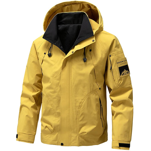 Men’s Waterproof Softshell Hooded Jacket – Outdoor Windbreaker