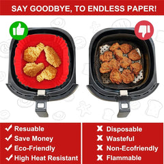 Reusable Silicone Air Fryer Pan Liner – Non-Stick Baking Tray for Pizza, Chicken & Oven Cooking
