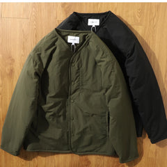 Retro Men's Cotton Jacket – Button-Up Waterproof Workwear Coat for Stylish Layering