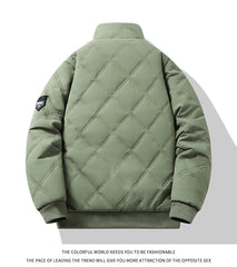 Men’s Stand Collar Windproof Cotton Jacket – Light Business Casual Autumn/Winter Coat