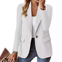 2025 Women’s Oversized Button Suit Coat – Long Sleeve Lapel Office Jacket