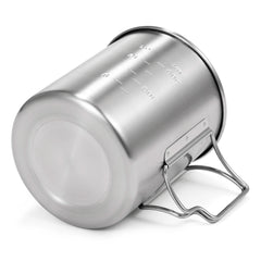LIXADA 750ml Stainless Steel Camping Mug with Lid & Foldable Handle
