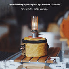 Camping Gas Can Protective Cover – Cotton Linen Anti-Fall Fuel Cylinder Storage Sleeve