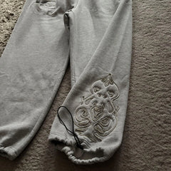 Y2K Double Waist Poker Embroidered Joggers