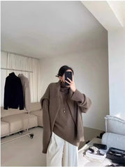 100% Pure Cashmere High-Neck Sweater – Women’s Loose Fit