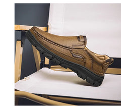 LETCOMFIT Men’s Slip-On Leather Loafers – Anti-Skid All-Season Shoes